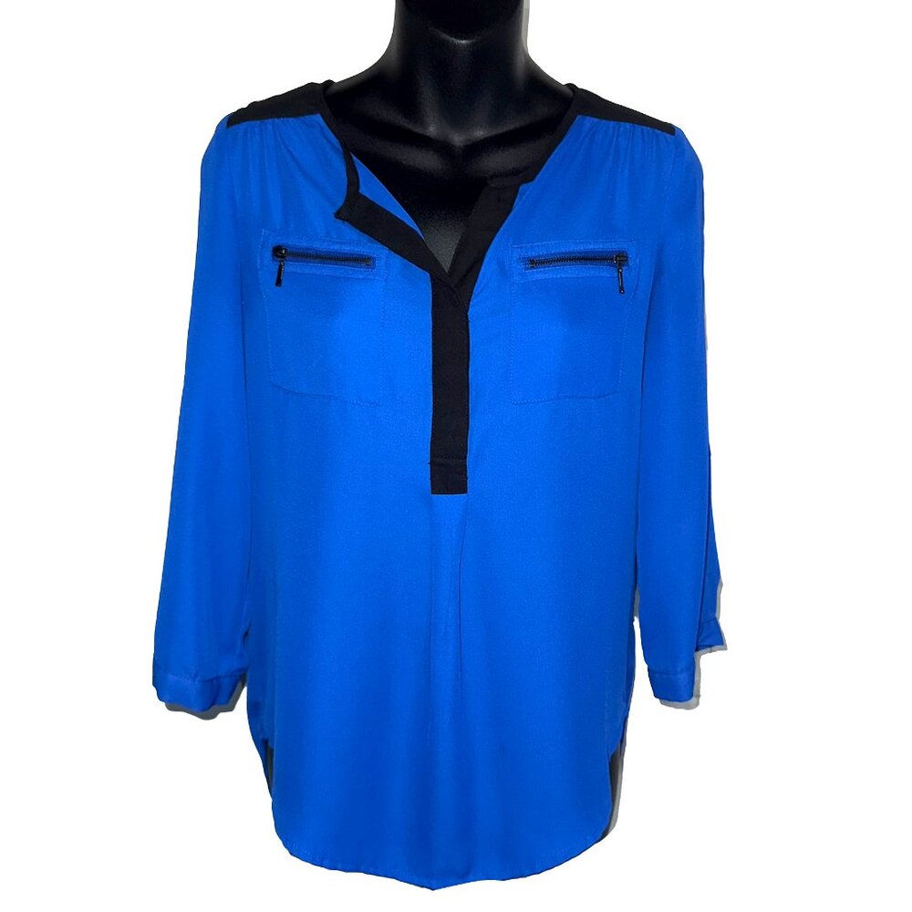 My Michelle Blue & Black Blouse Size XS